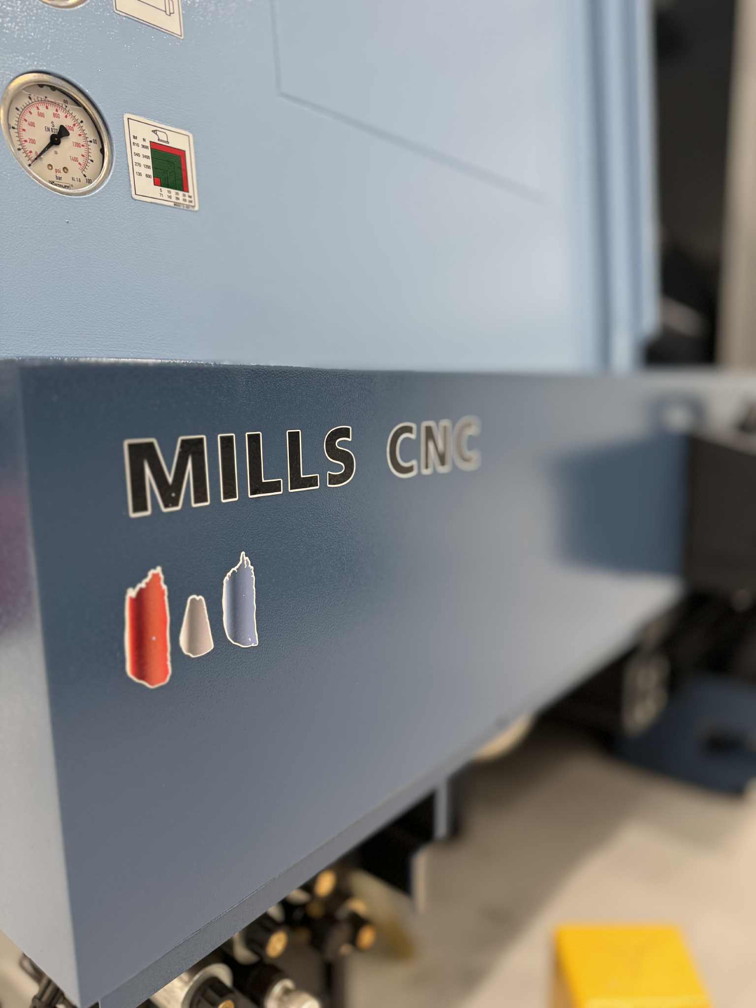 Close up painted machine